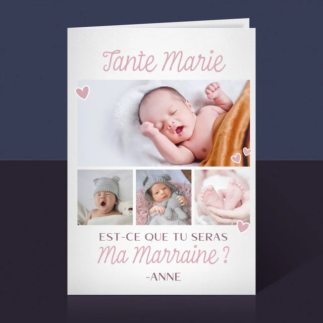 Collage Photo: Est-Ce Que Tu Seras Ma Marraine ? - Carte De Vœux