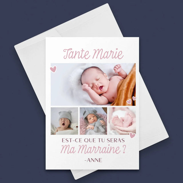 Collage Photo: Est-Ce Que Tu Seras Ma Marraine ? - Carte De Vœux