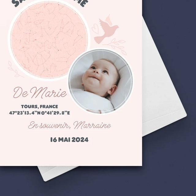 Carte Des Étoiles: Baptême - Carte De Vœux