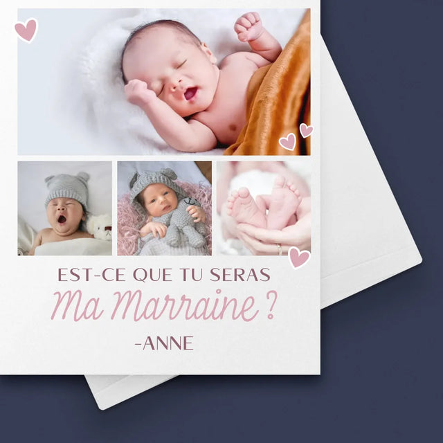 Collage Photo: Est-Ce Que Tu Seras Ma Marraine ? - Carte De Vœux