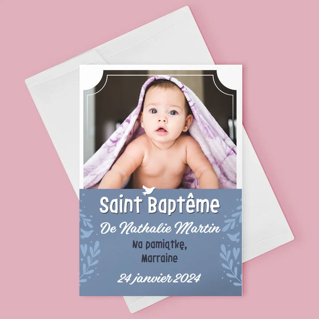 Photo Et Texte: Saint Baptême - Carte De Vœux