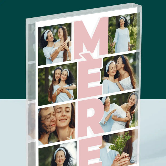 Collage Photo: Maman, Collage De Photos - Bloc Acrylique