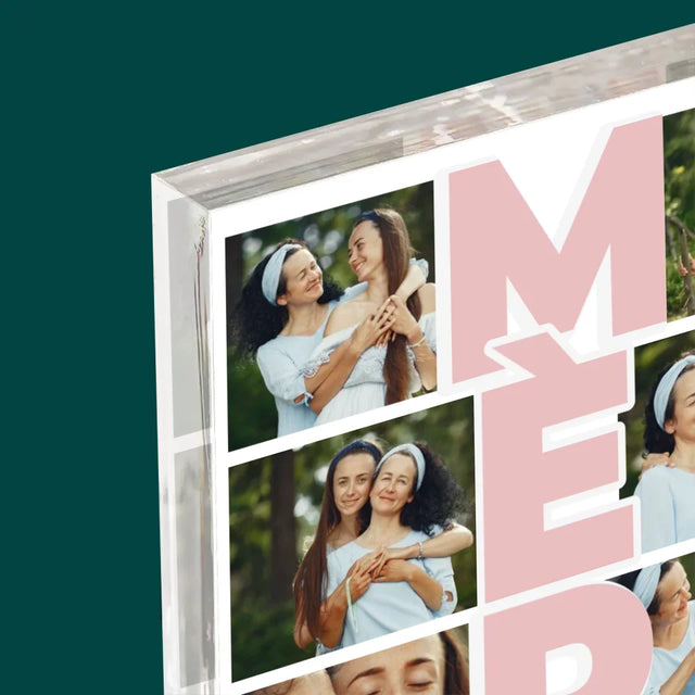 Collage Photo: Maman, Collage De Photos - Bloc Acrylique