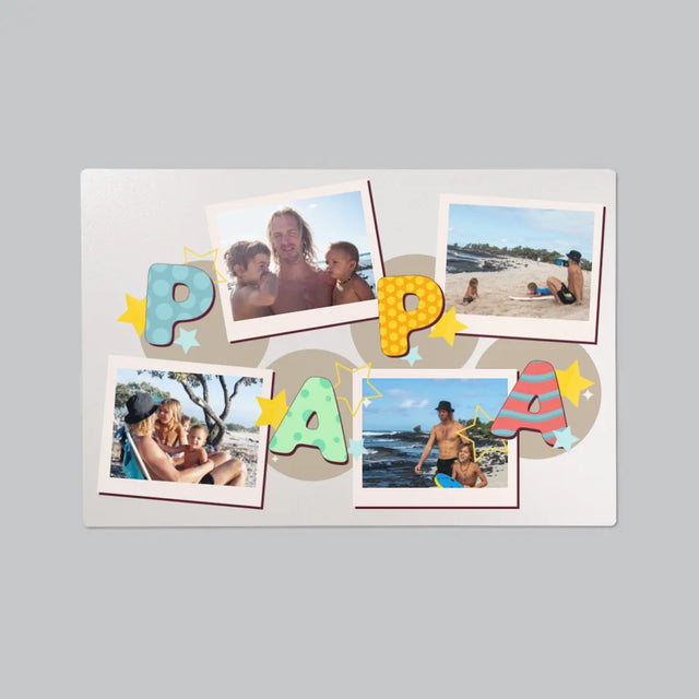 Collage Photo: Lettres Papa - Sous-Main Bureau