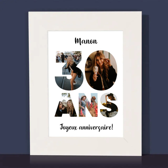 Collage Photo De Lettre: 30 Ans - Cadre Photo