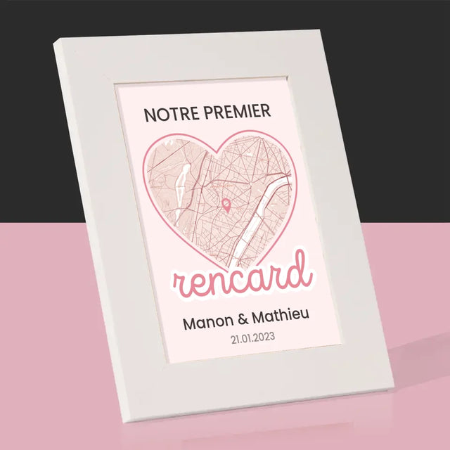 Plan De Ville: Notre Premier Rencard - Carte De Ville - Cadre Photo