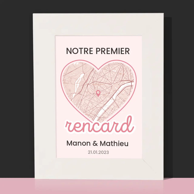 Plan De Ville: Notre Premier Rencard - Carte De Ville - Cadre Photo