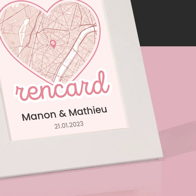 Plan De Ville: Notre Premier Rencard - Carte De Ville - Cadre Photo