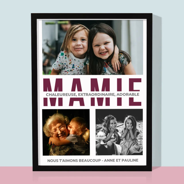 Collage Photo: Grand-Mère - Traits De Caractère Copy - Impression Encadrée 30X40