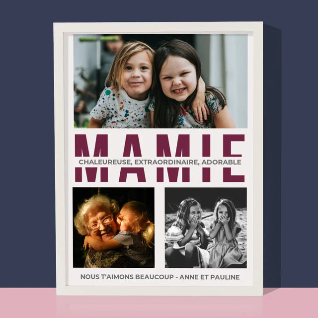 Collage Photo: Grand-Mère - Traits De Caractère Copy - Impression Encadrée 30X40