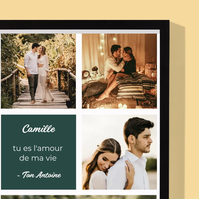 Collage Photo: Collage D'Amour - Impression Encadrée 30X40