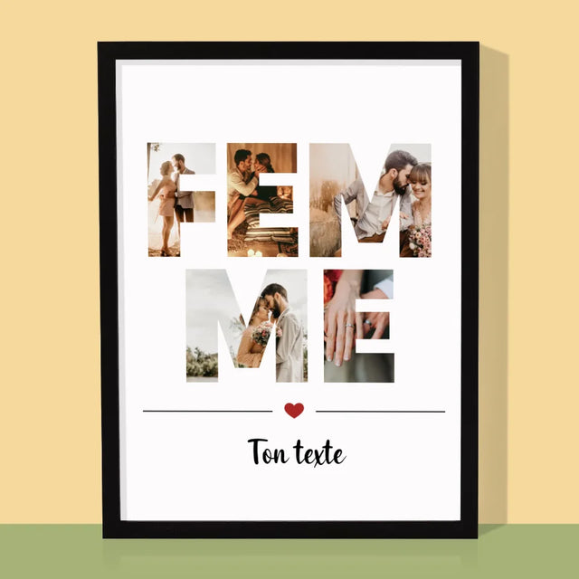 Collage Photo De Lettre: La Femme De Tes Photos - Impression Encadrée 30X40