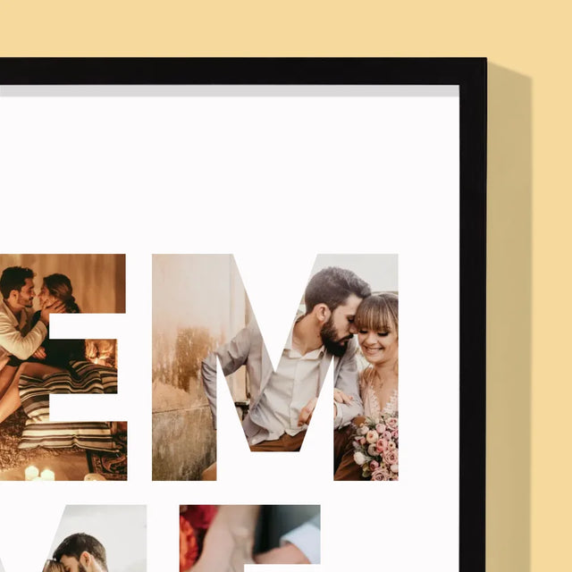 Collage Photo De Lettre: La Femme De Tes Photos - Impression Encadrée 30X40