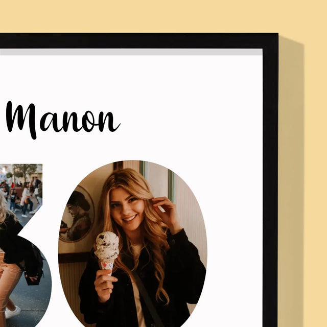 Collage Photo De Lettre: 30 Ans - Impression Encadrée 30X40