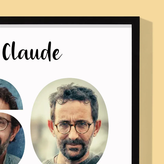 Collage Photo De Lettre: 60 Ans De Tes Photos - Impression Encadrée 30X40