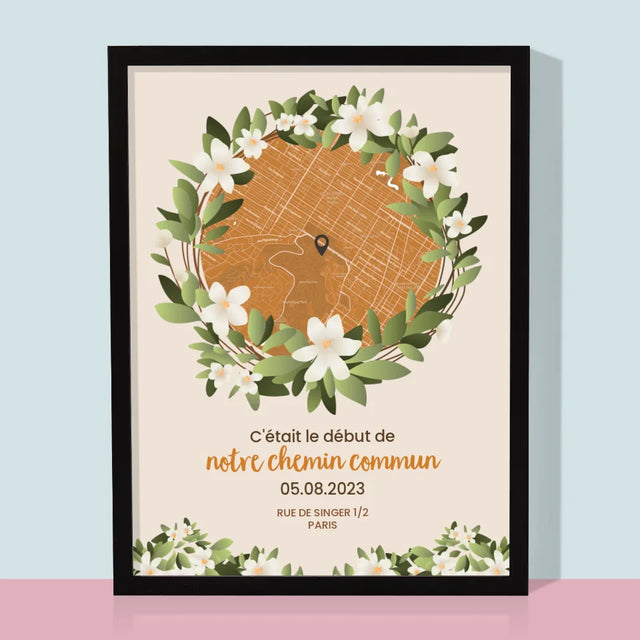 Plan De Ville: Le Début D'Un Chemin Commun - Impression Encadrée 30X40