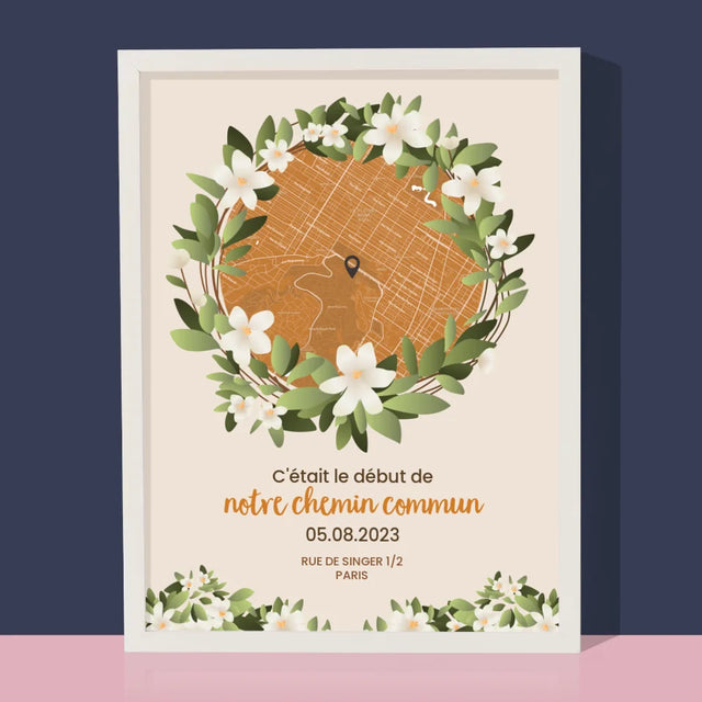 Plan De Ville: Le Début D'Un Chemin Commun - Impression Encadrée 30X40