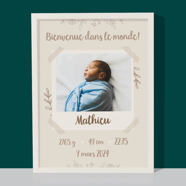 Acte De Naissance De L'Enfant: Métrique, Branches - Impression Encadrée 30X40