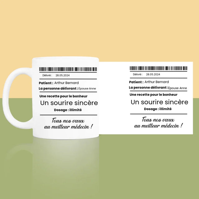 Prénom Et Texte: Une Recette Pour Le Bonheur - Le Mug
