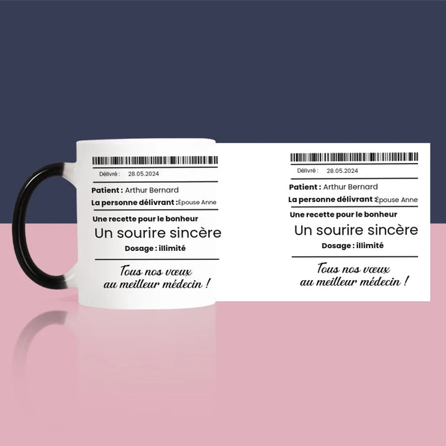 Prénom Et Texte: Une Recette Pour Le Bonheur - Le Mug