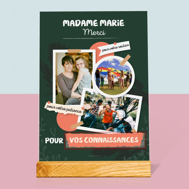 Collage Photo: Merci Pour Vos Connaissances - Impression Sur Verre Acrylique
