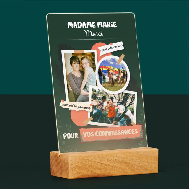 Collage Photo: Merci Pour Vos Connaissances - Impression Sur Verre Acrylique