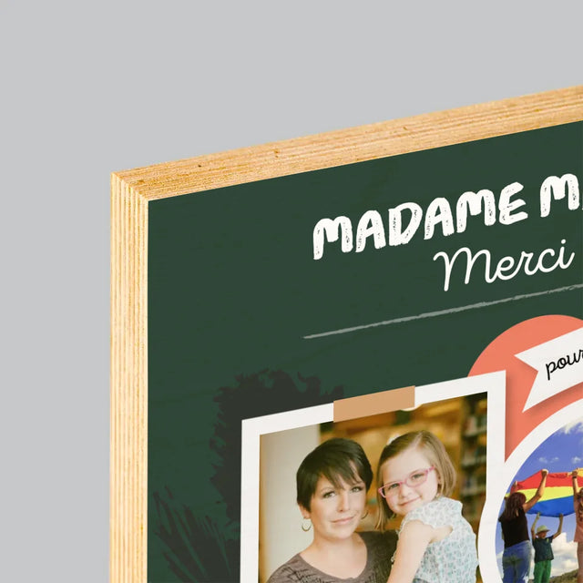 Collage Photo: Merci Pour Vos Connaissances - Impression Sur Bois