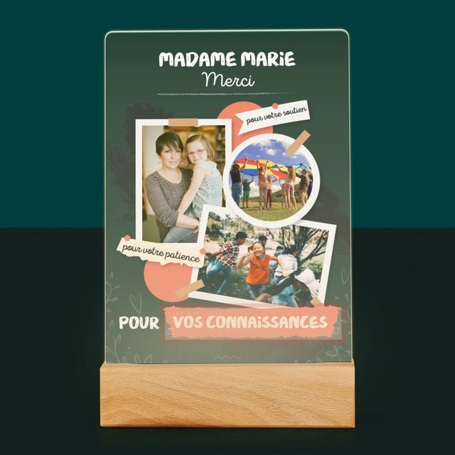 Collage Photo: Merci Pour Vos Connaissances - Impression Sur Verre Acrylique