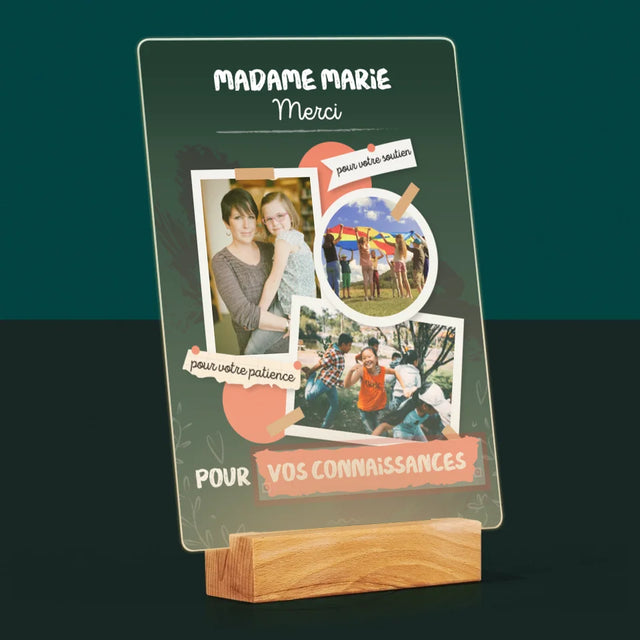 Collage Photo: Merci Pour Vos Connaissances - Impression Sur Verre Acrylique