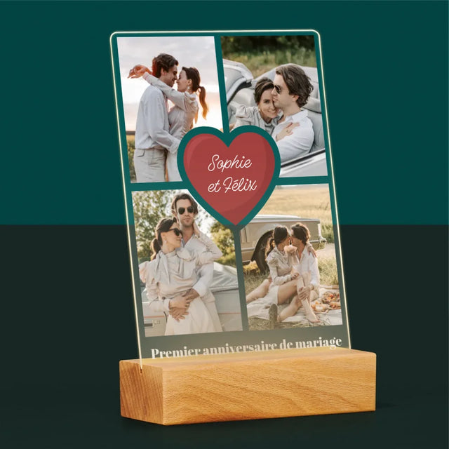Forme Des Photos: Anniversaire De Mariage Coeur - Impression Sur Verre Acrylique