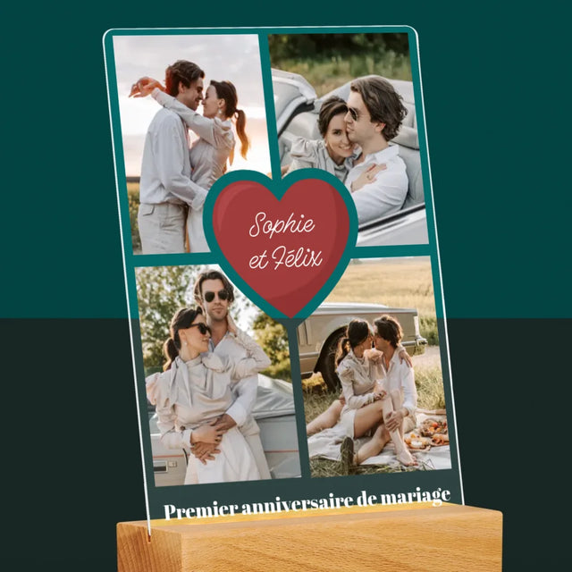 Forme Des Photos: Anniversaire De Mariage Coeur - Impression Sur Verre Acrylique