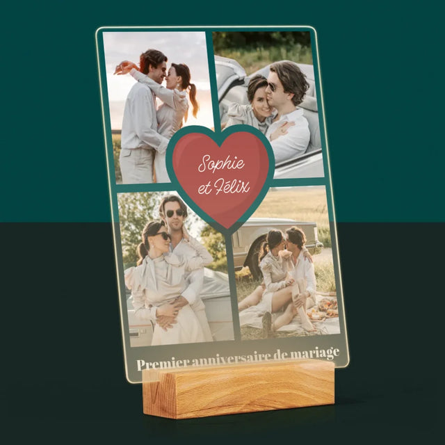 Forme Des Photos: Anniversaire De Mariage Coeur - Impression Sur Verre Acrylique