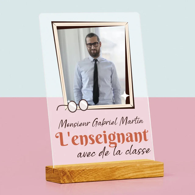 Photo Et Texte: L'Enseignant Avec De La Classe - Impression Sur Verre Acrylique