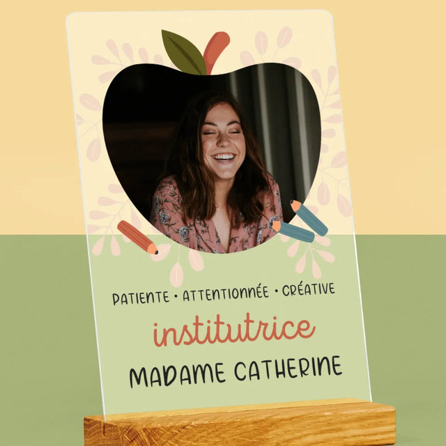 Photo Et Texte: Institutrice - Impression Sur Verre Acrylique