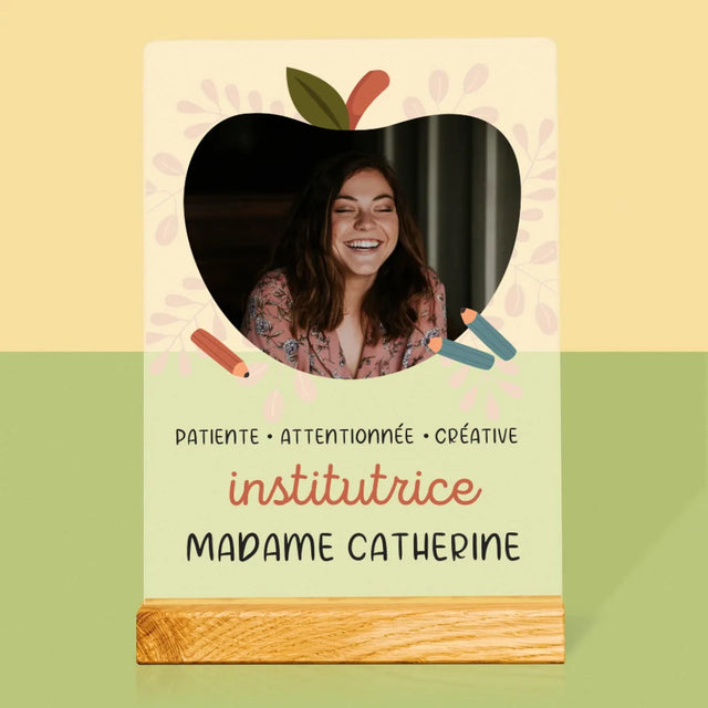 Photo Et Texte: Institutrice - Impression Sur Verre Acrylique