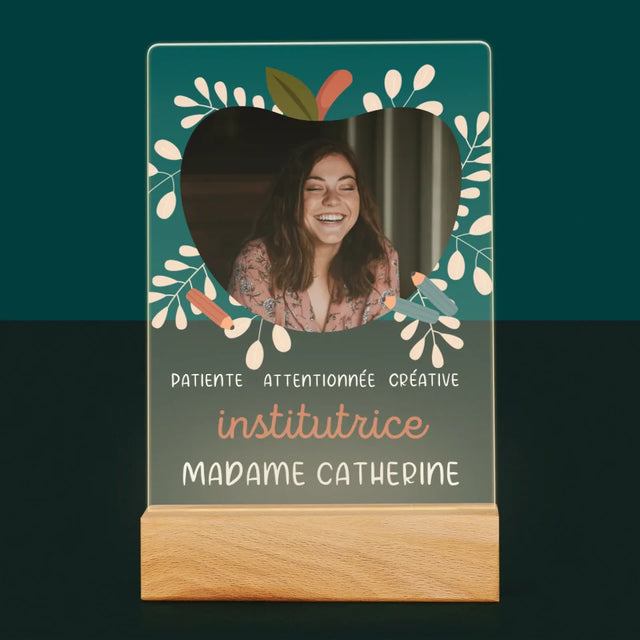 Photo Et Texte: Institutrice - Impression Sur Verre Acrylique