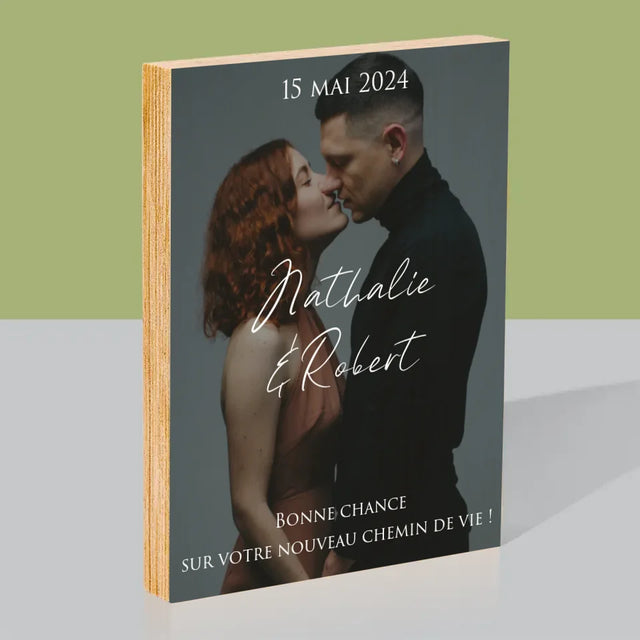 Photo Et Texte: Photo De Mariage, Les Souhaits - Impression Sur Bois