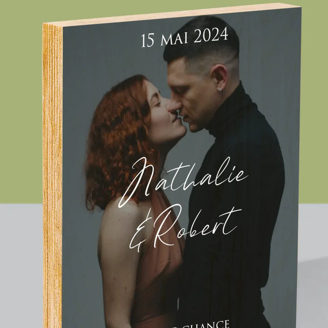Photo Et Texte: Photo De Mariage, Les Souhaits - Impression Sur Bois