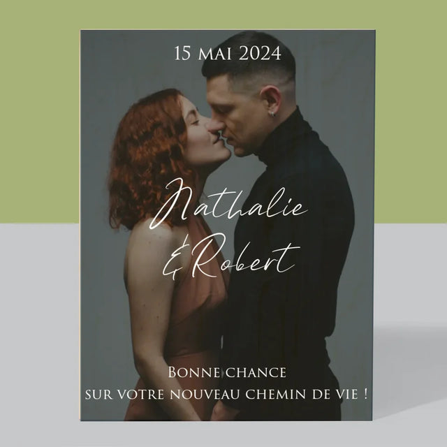 Photo Et Texte: Photo De Mariage, Les Souhaits - Impression Sur Bois