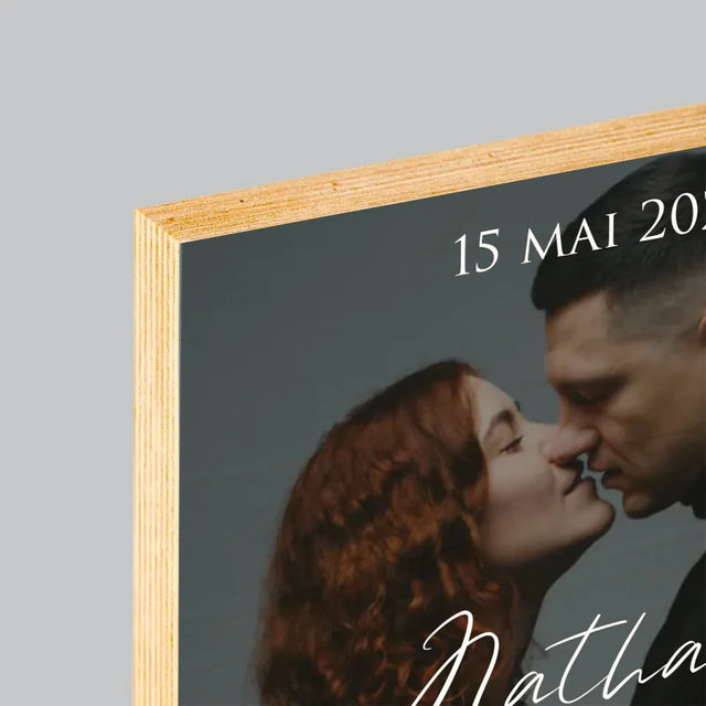 Photo Et Texte: Photo De Mariage, Les Souhaits - Impression Sur Bois