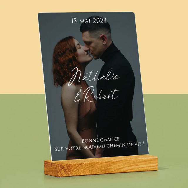 Photo Et Texte: Photo De Mariage, Les Souhaits - Impression Sur Verre Acrylique