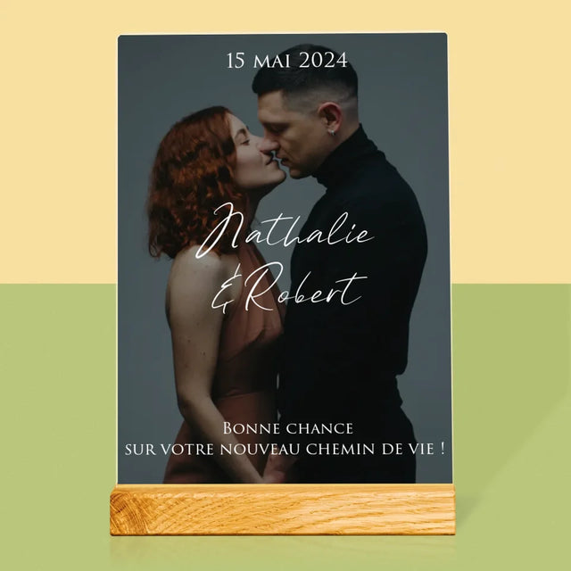 Photo Et Texte: Photo De Mariage, Les Souhaits - Impression Sur Verre Acrylique