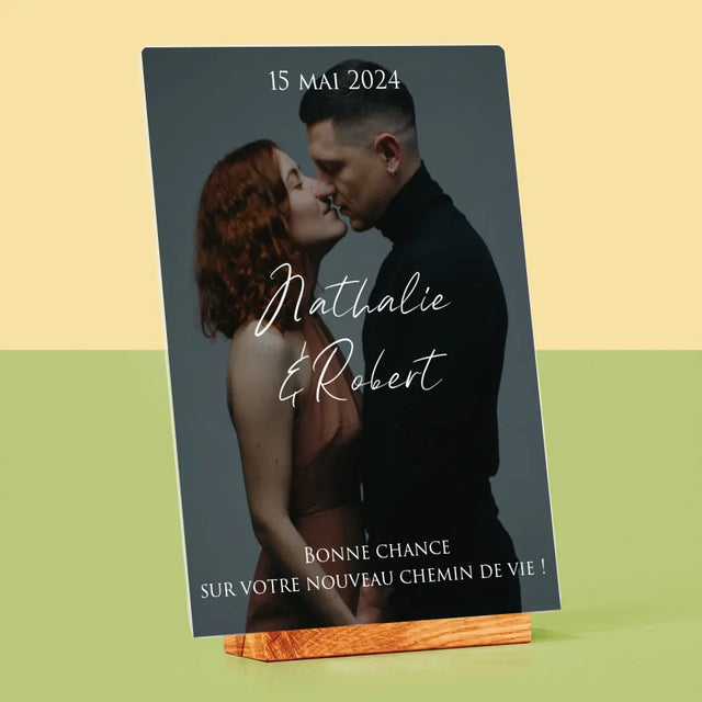 Photo Et Texte: Photo De Mariage, Les Souhaits - Impression Sur Verre Acrylique