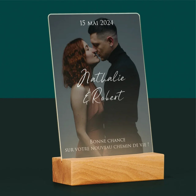 Photo Et Texte: Photo De Mariage, Les Souhaits - Impression Sur Verre Acrylique