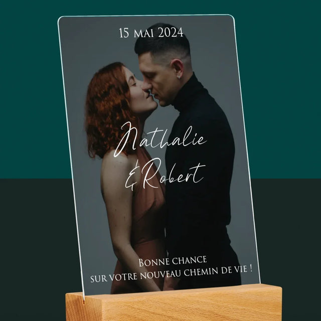 Photo Et Texte: Photo De Mariage, Les Souhaits - Impression Sur Verre Acrylique