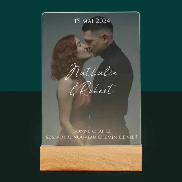 Photo Et Texte: Photo De Mariage, Les Souhaits - Impression Sur Verre Acrylique