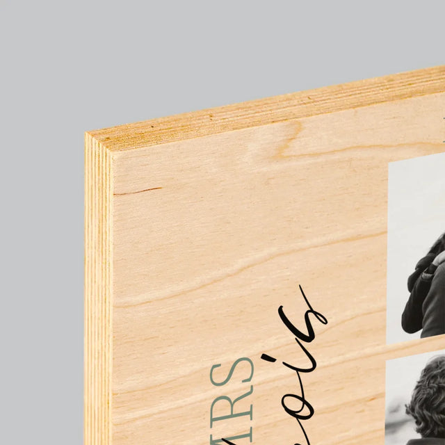 Collage Photo: Mr&Mrs Mariage - Impression Sur Bois