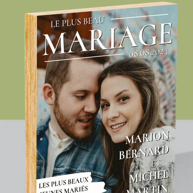 Couverture De Magazine: Le Plus Beau Mariage - Impression Sur Bois