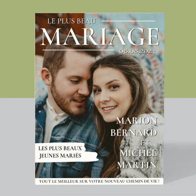 Couverture De Magazine: Le Plus Beau Mariage - Impression Sur Bois