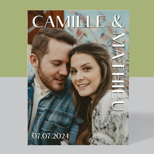 Photo Et Texte: Noms De Mariag - Impression Sur Bois